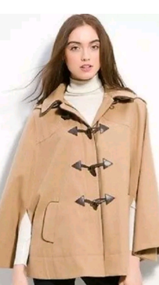Kut from the kloth hooded cap cloak jacket tan